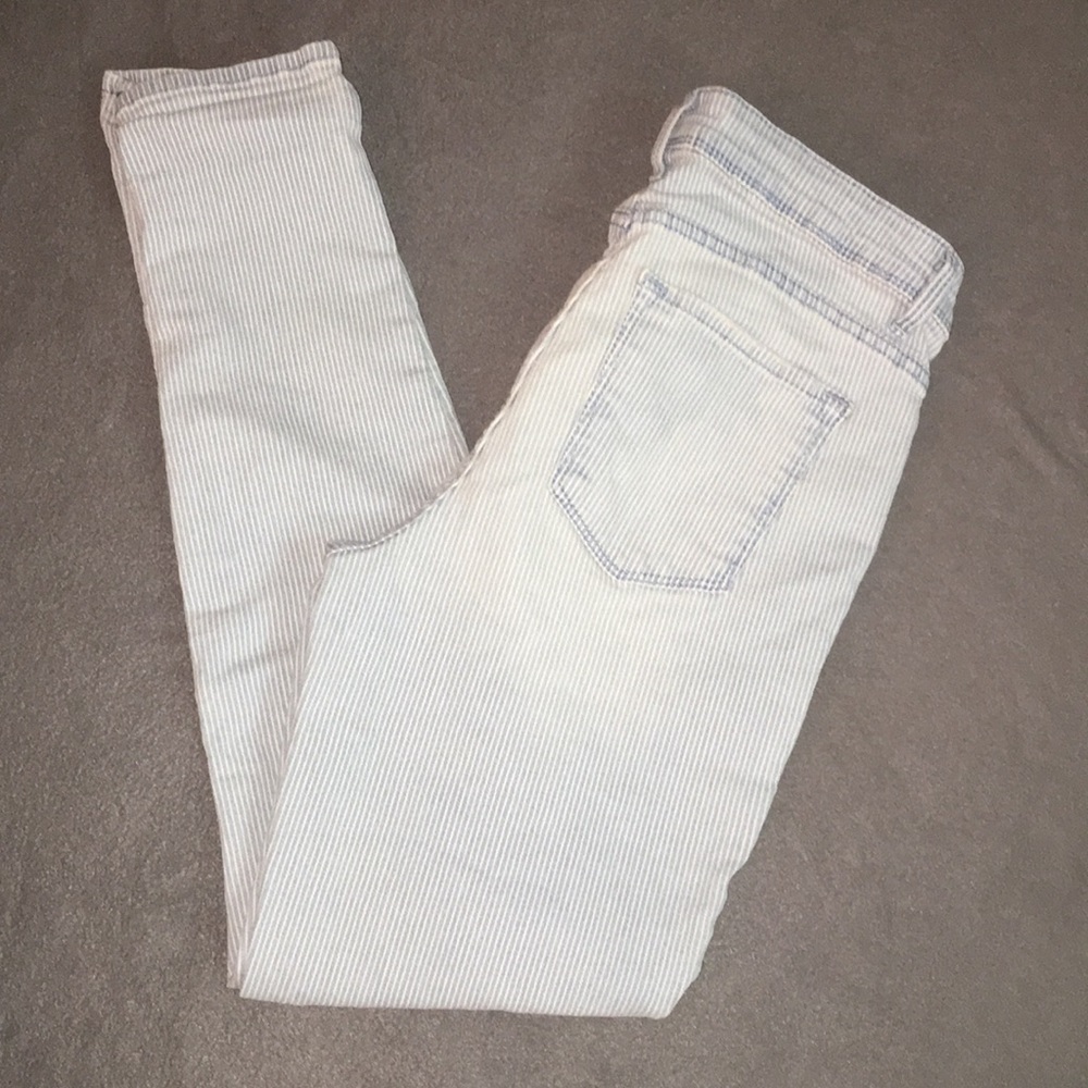 Striped skinny jeans
